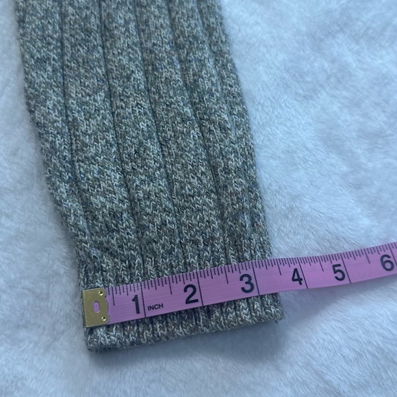 Oscar de la Renta Zip Up Ribbed Sweater L Long Sleeve Cable Knit Beige 1/4 Zip - Picture 3 of 13